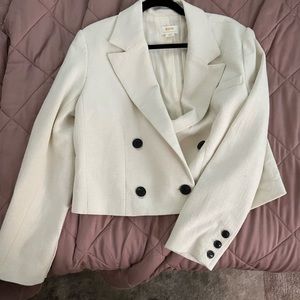 Anthropologie /Maeve cropped white blazer never worn